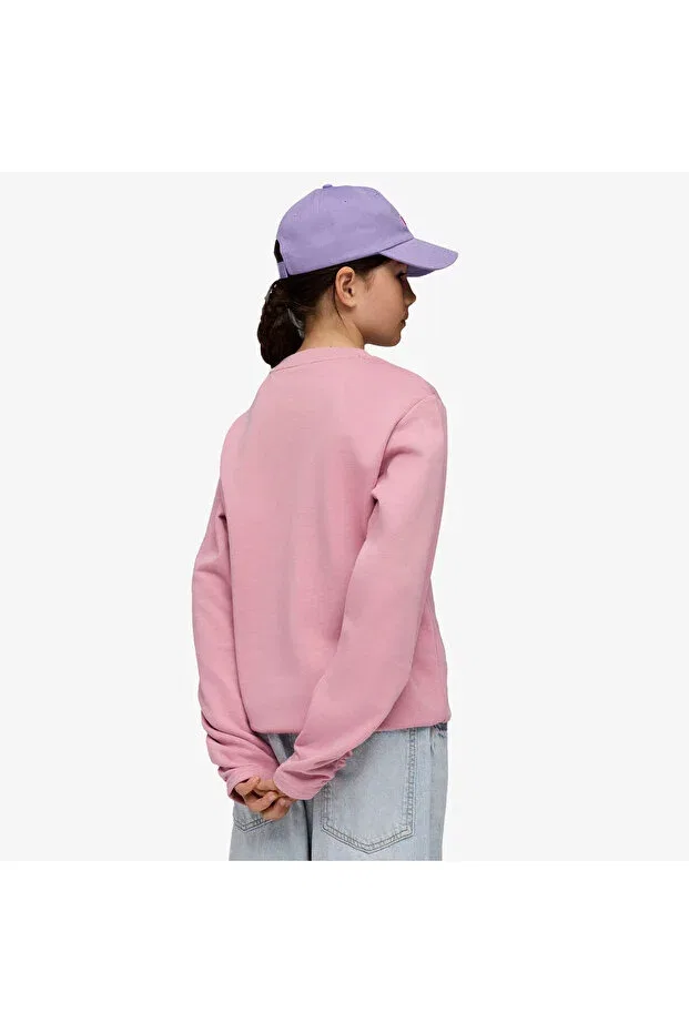 Детские свитшот для девочек без принта Bowtique Crew Puma, 65-Pembe — фото 3