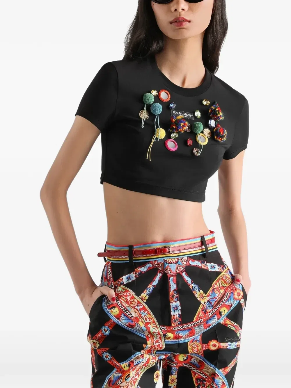 Футболка из джерси с принтом Dolce & Gabbana, черный — фото 3