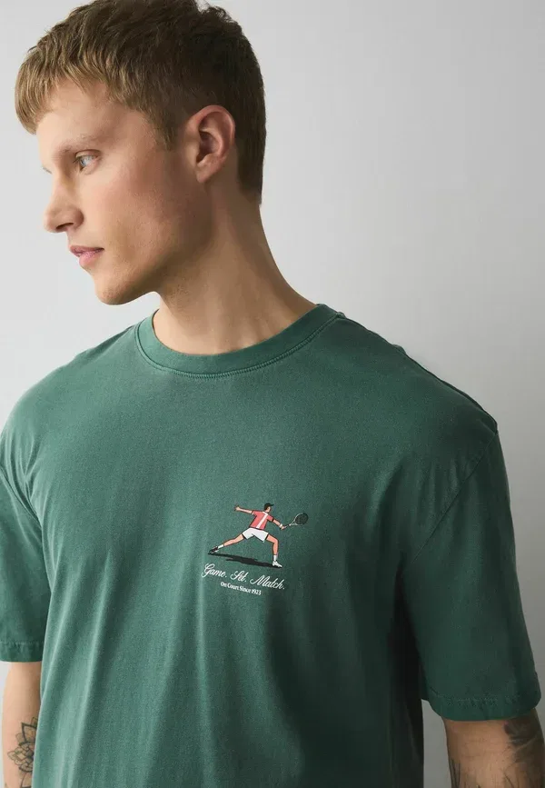 Футболка с принтом Regular Fit Sports Graphic Licence T-shirt Next, Green Dunlop Tennis, зеленый — фото 2