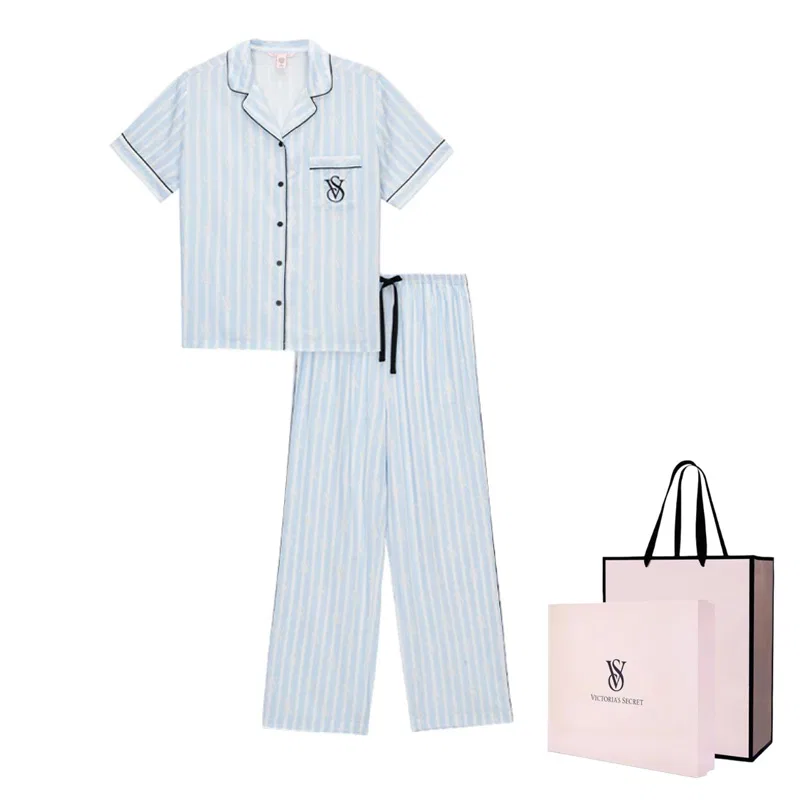 Женская пижама в полоску Blue White Stripes, Victoria's Secret, Blue White Stripes