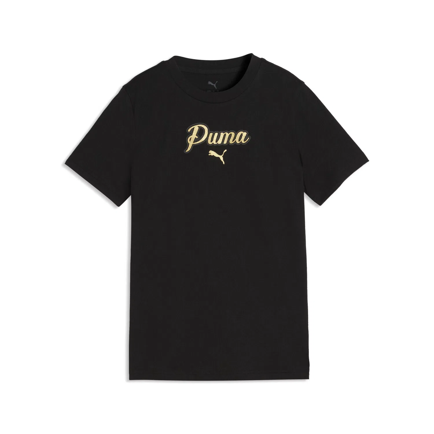 Детская футболка с принтом Essentials Script Glitter Puma, Цвет: Schwarz