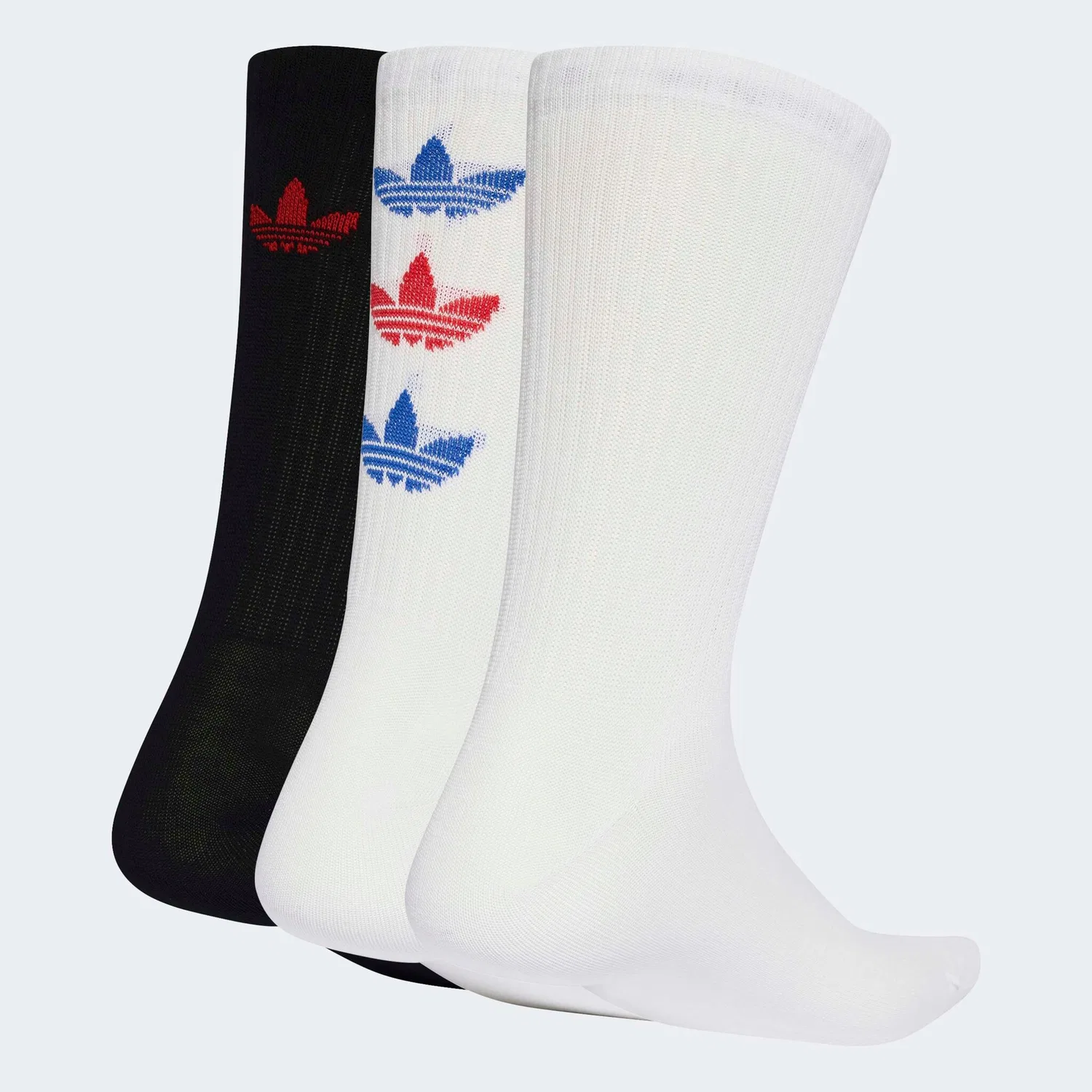 Мужские спортивные носки с логотипом Trefoil Adidas Originals, White/Better Scarlet/Black/White — фото 2