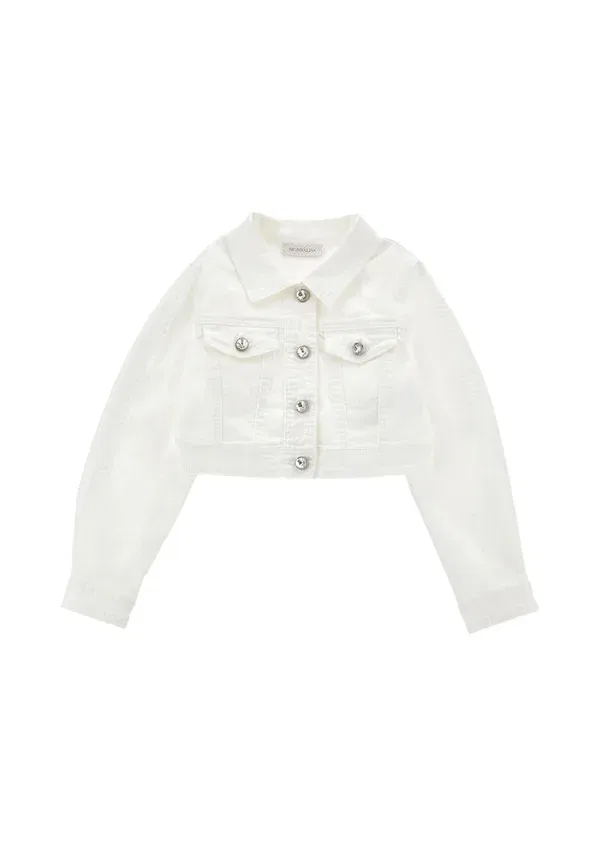 Куртка хлопковая Giubbotti di jeans Monnalisa Ivory, слоновая кость