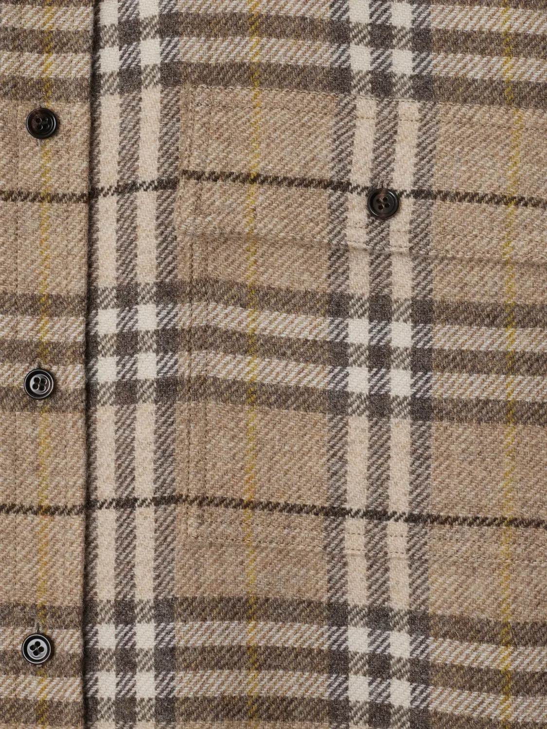 Burberry Рубашка из шерсти в коричневую клетку — фото 4