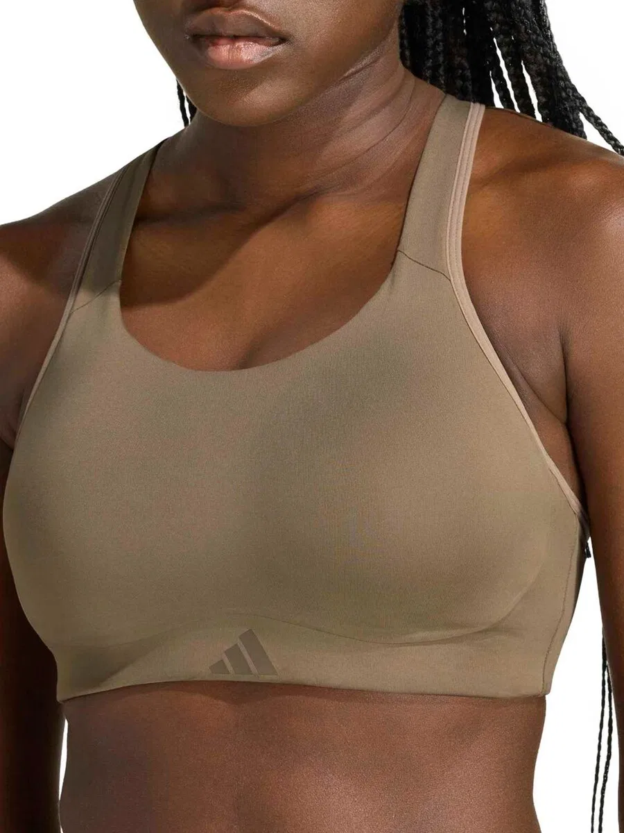 Спортивный бюстгальтер-бралетт ADIDAS PERFORMANCE 'OPT' цвета хаки — фото 4
