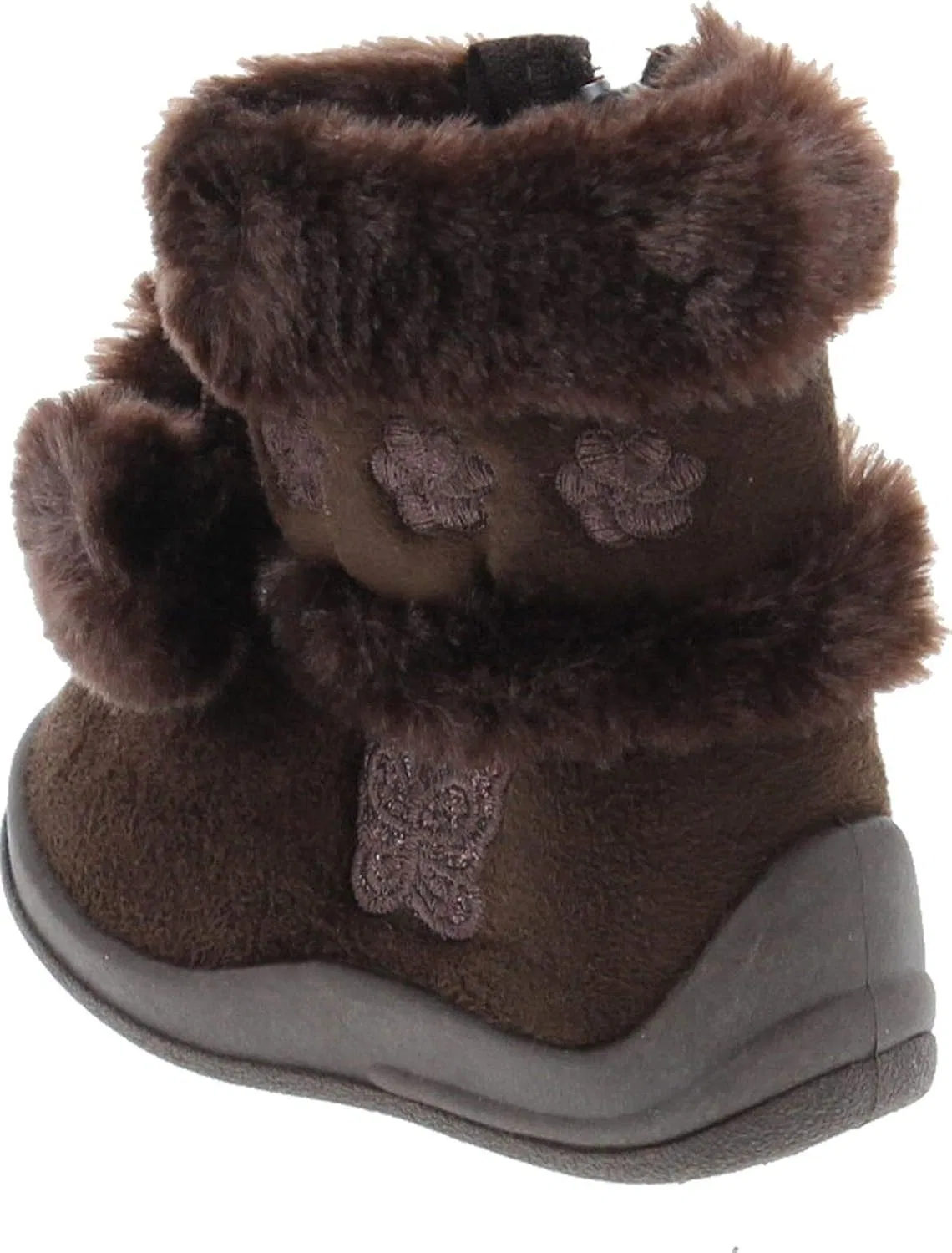 Детские ботинки для девочек с блестками и помпонами Zello Butterfly Max Footwear, Brown — фото 3
