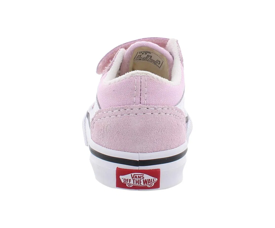 Детские кроссовки для мальчиков с липучкой Old Skool Vans, Lilla Snow True White — фото 4