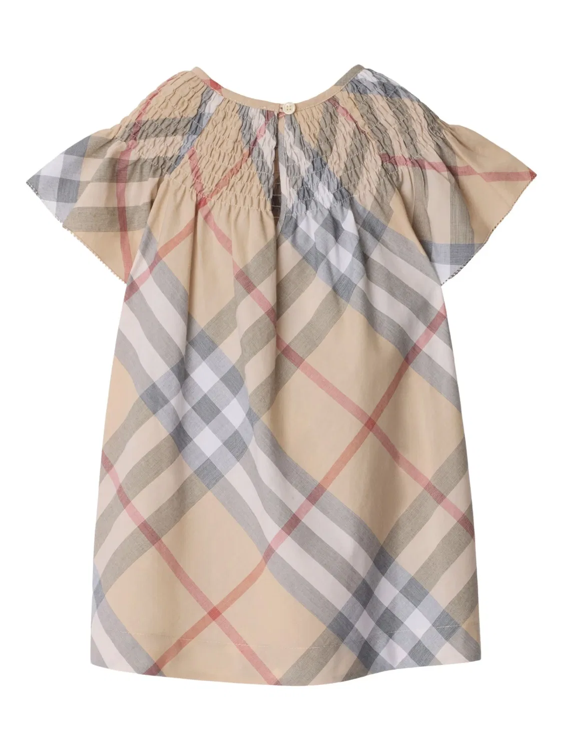 Платье из хлопка в винтажную клетку Burberry, бежевый — фото 2