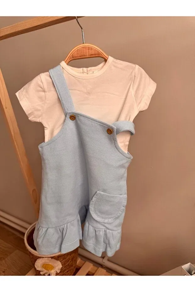Детский комплект платьев для девочек с текстурой Kids, Blue — фото 3