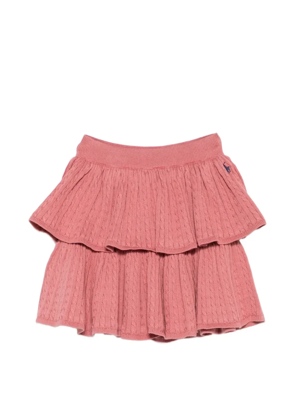 Кабельное вязаное ярусное юбка Polo Ralph Lauren Kids, розовый