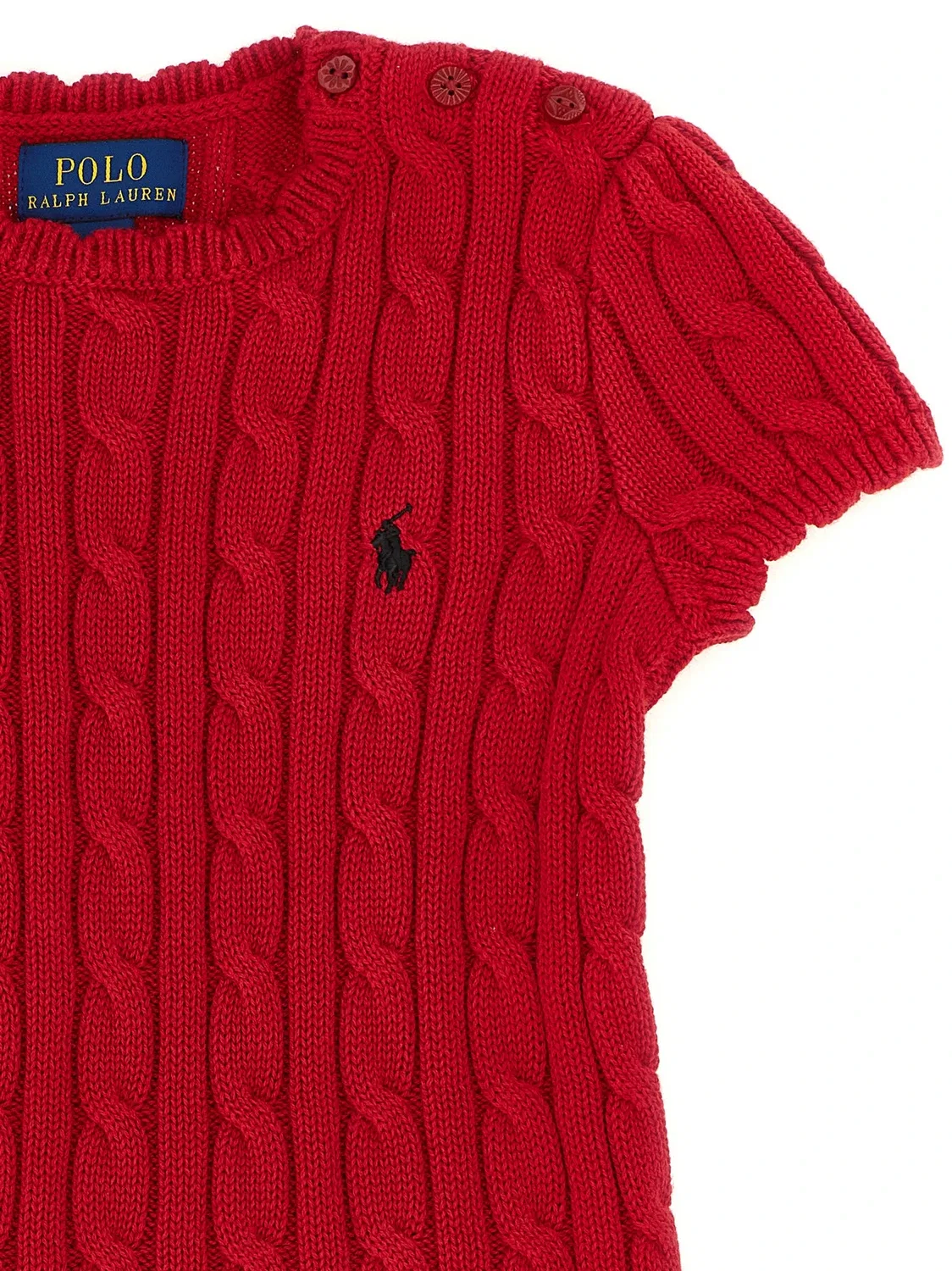 Трикотажное платье с косами Polo Ralph Lauren, красный — фото 3