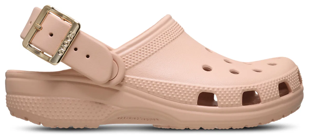 Детские сабо для девочек с металлической пряжкой Classic Metallic Buckle Crocs, Grey/Blush