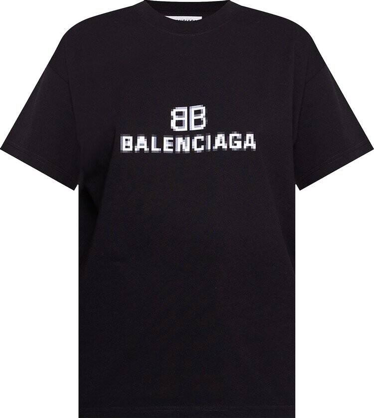 

Футболка Balenciaga BB Pixel T-Shirt Black, черный