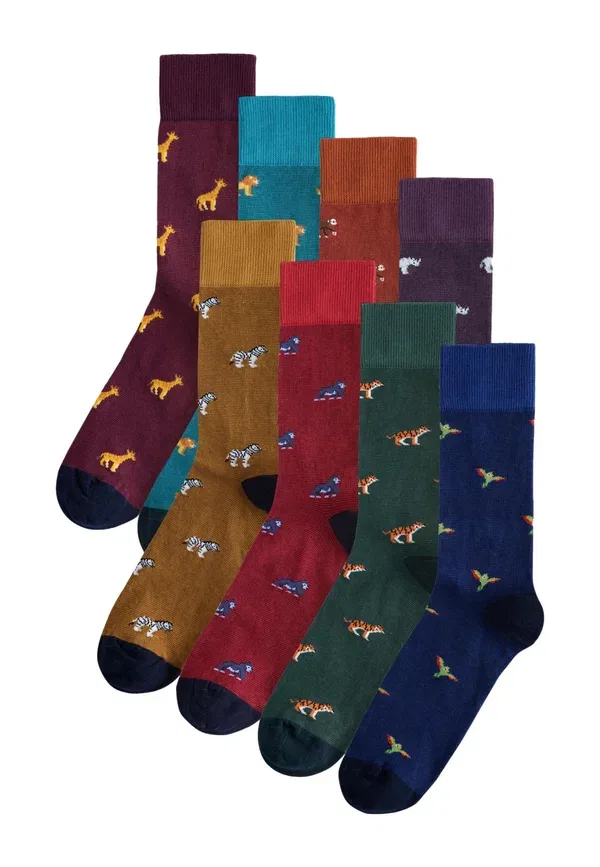 Носки в полоску Geometric pattern socks eight pack Next Striped, красный/синий