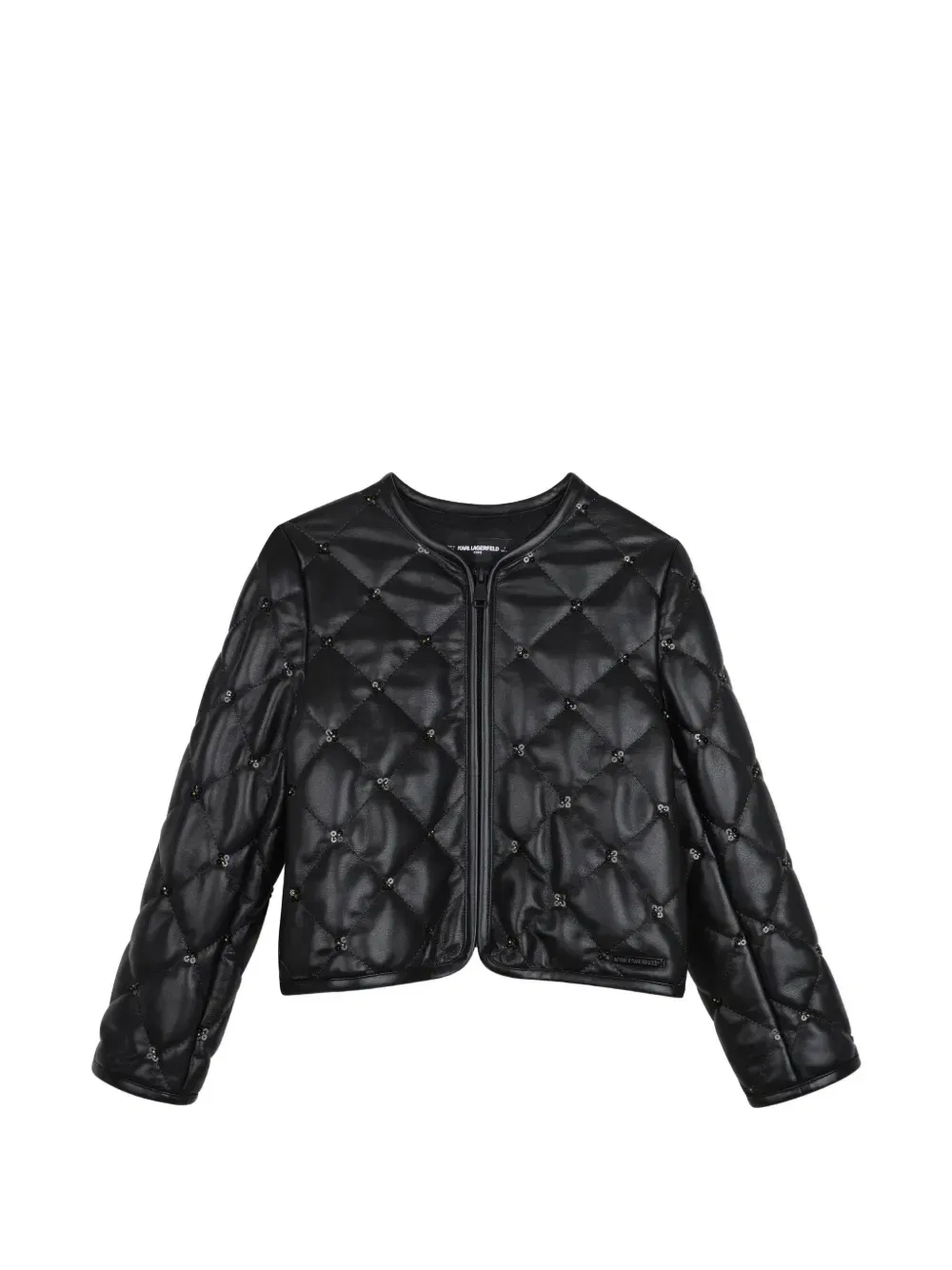 Стеганая куртка с пайетками Karl Lagerfeld Kids, черный