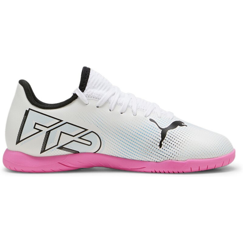 

Бутсы для мини-футбола Future 7 Play It Jr Puma, цвет puma white-puma black-poison p