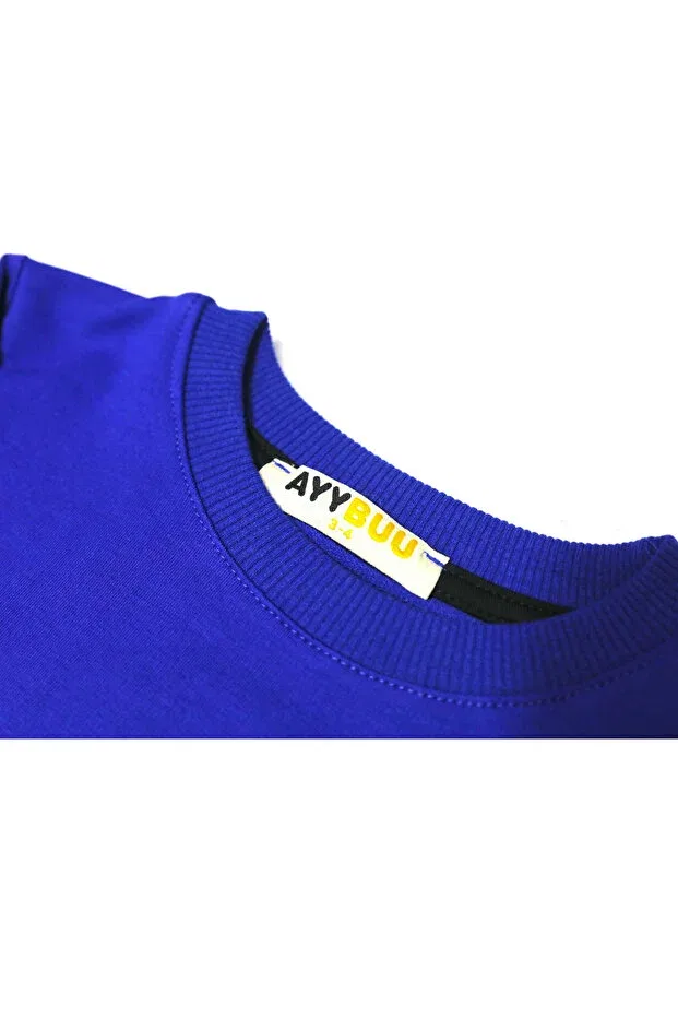Детский спортивный комплект для девочек с принтом Tiger Embroidered Ayybuu, Blue — фото 4