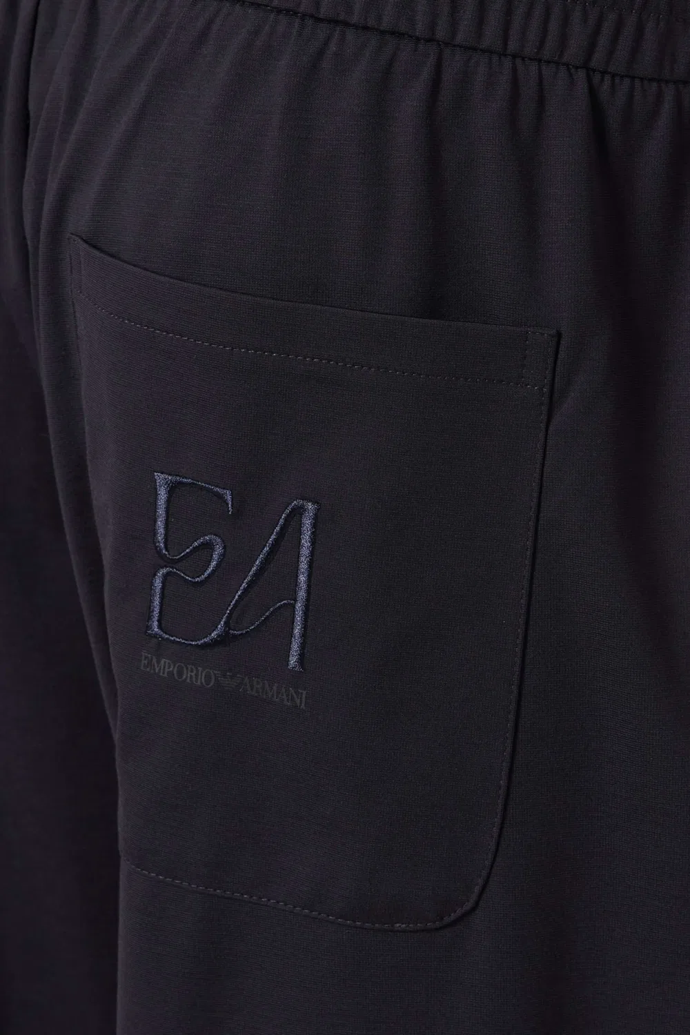 Брюки-джоггеры широкие из джерси Emporio Armani, синий — фото 4