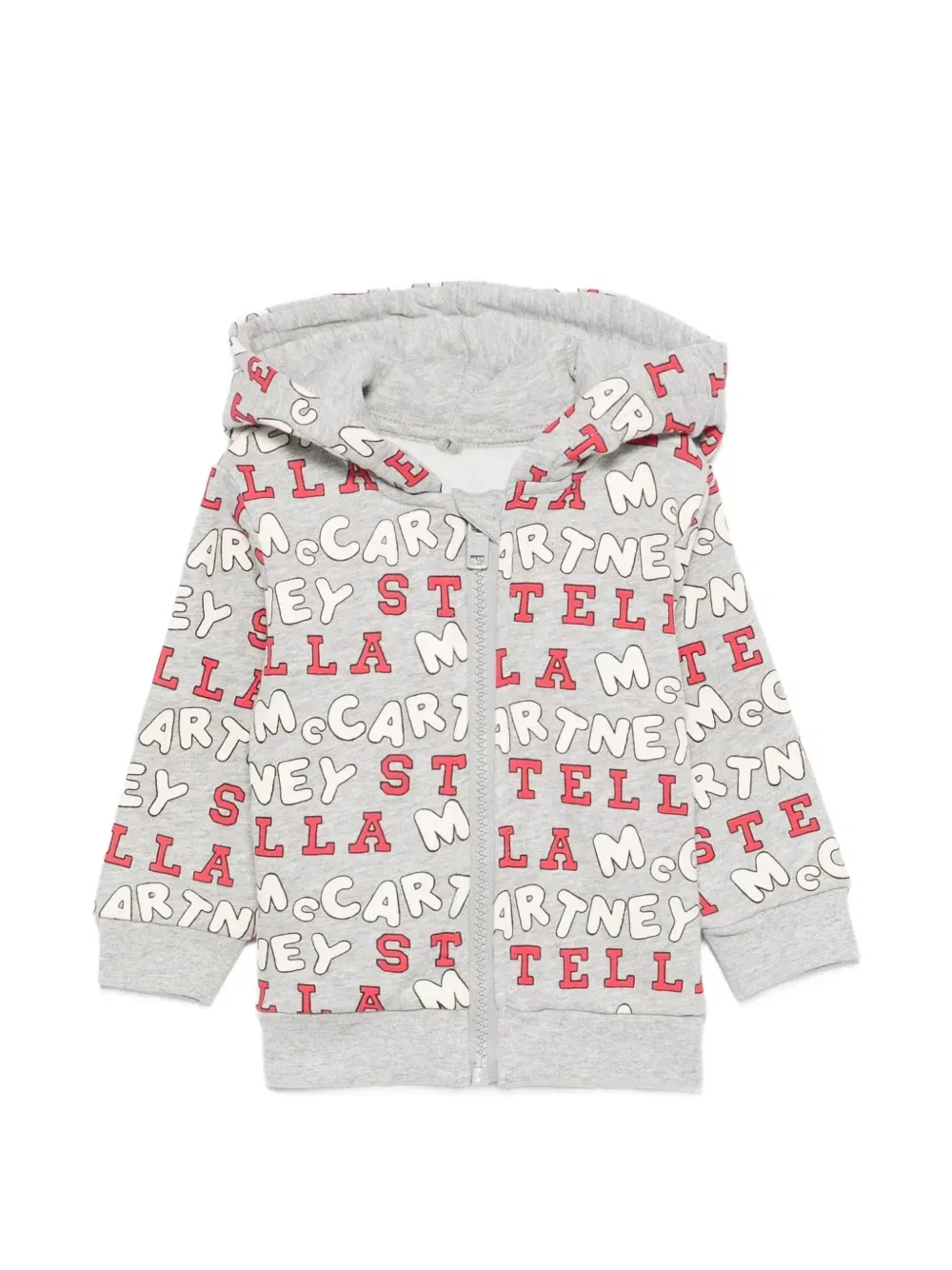 Толстовка на молнии с логотипом Stella McCartney Kids, серый