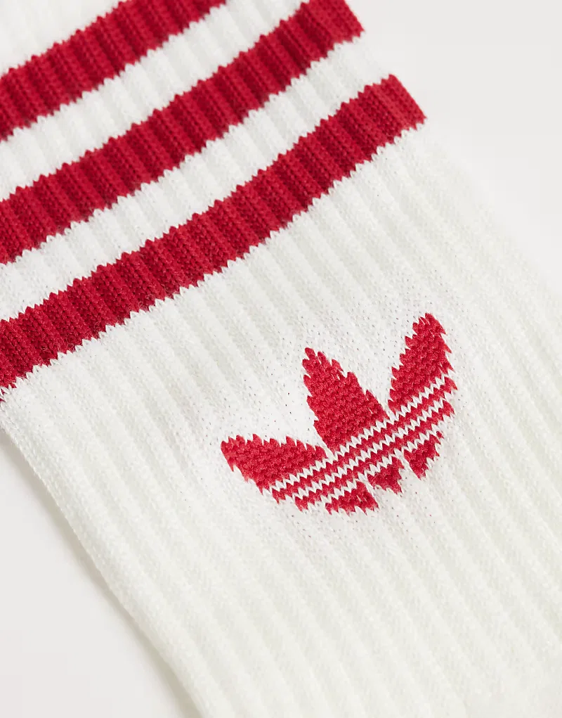 Носки высокие с тремя полосками 3 шт Adidas Originals, белый/красный/темно-синий/зеленый — фото 3