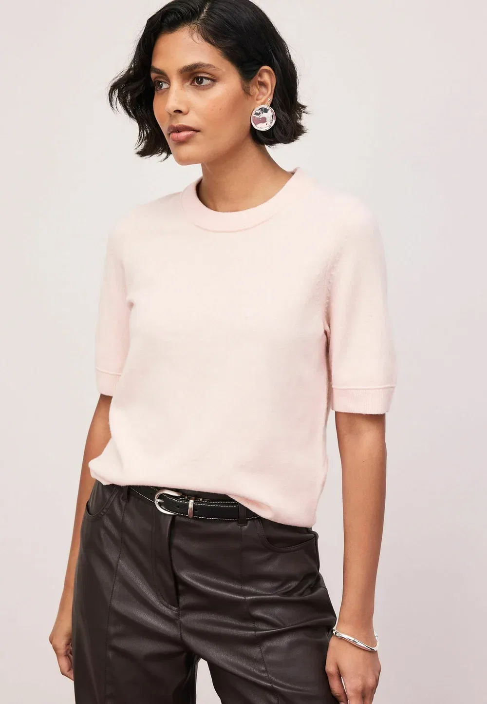 Очень мягкая трикотажная футболка с коротким рукавом - базовая футболка Next, Light Pink