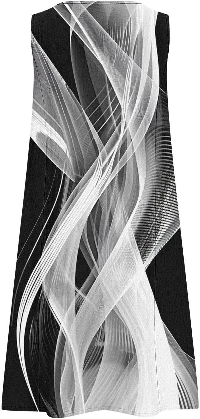 Женское мини-платье А-силуэта с карманами, Multicolor — фото 4