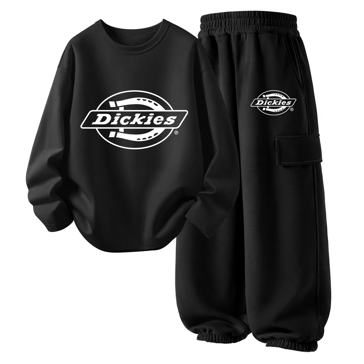 Детский спортивный костюм с принтом Dickies, Light Heather Gray — фото 3