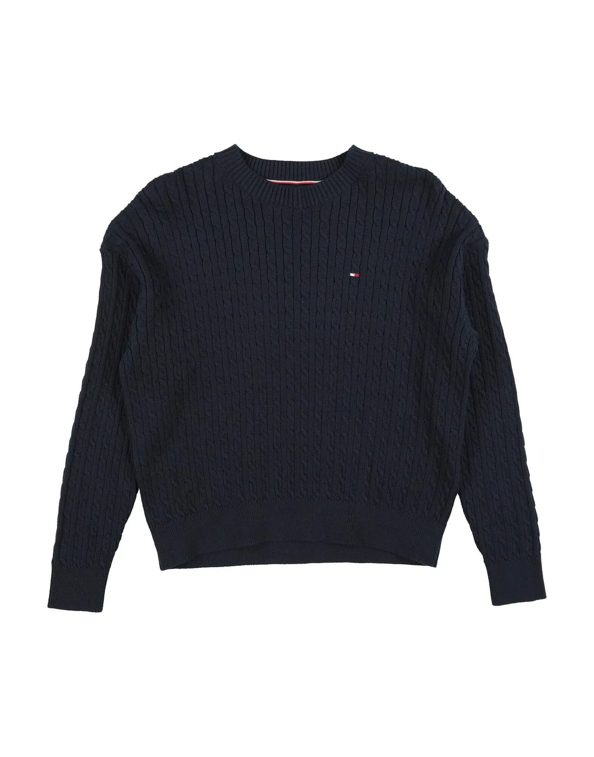 Детский свитер с косами Tommy Hilfiger, темно-синий