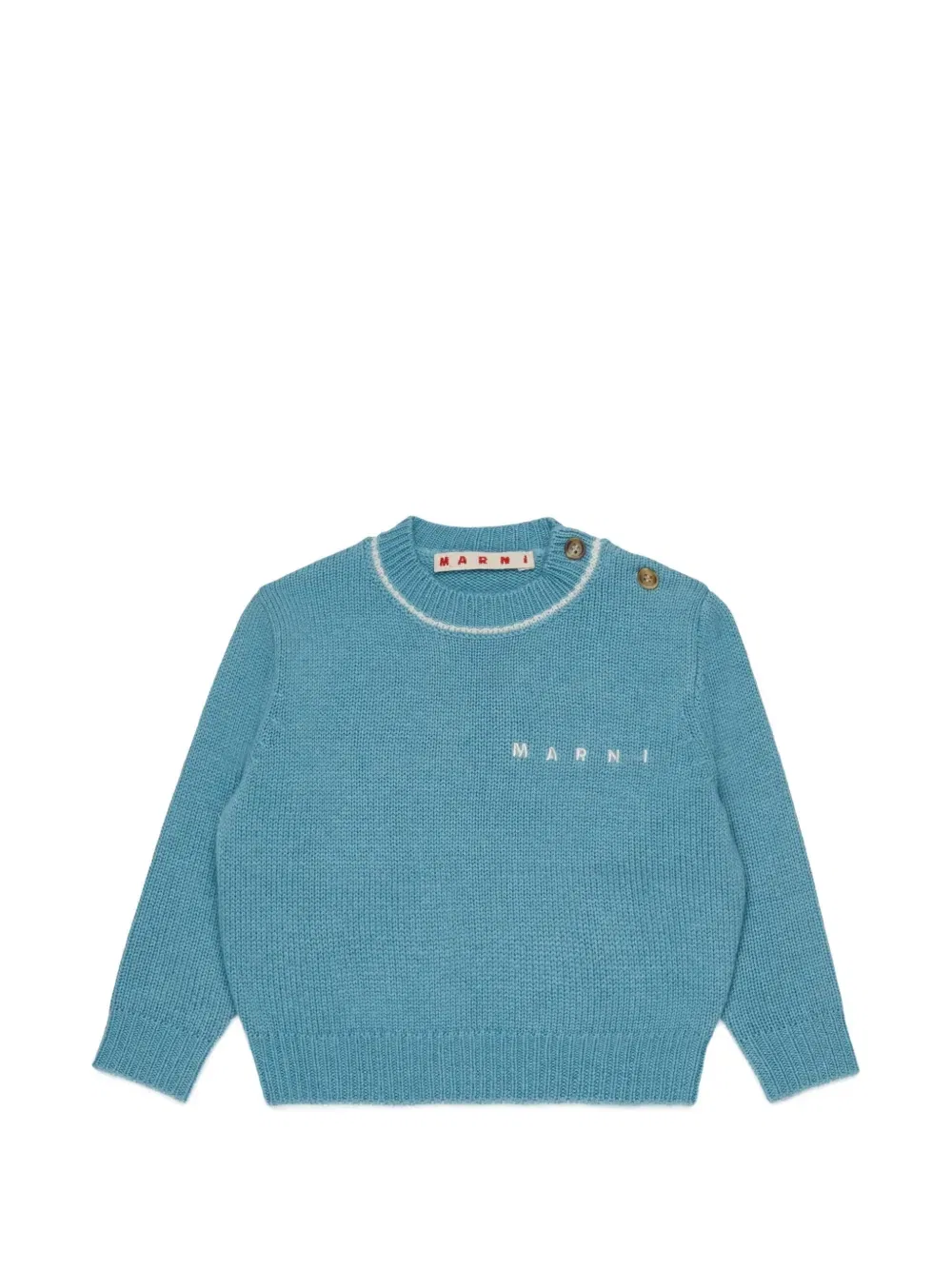 Свитер с вышитым логотипом Marni Kids, синий