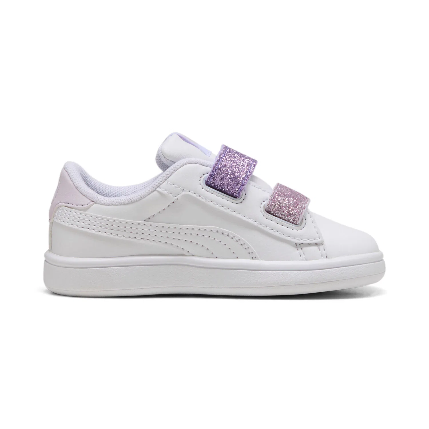 Детские кроссовки с блестками Puma Smash 3.0 L Glitter Velcro, Weiss — фото 3