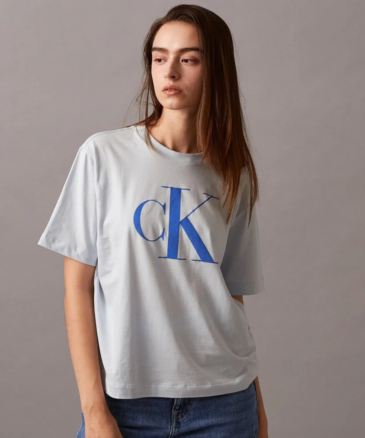 Женская футболка с принтом Calvin Klein, Скай Блю
