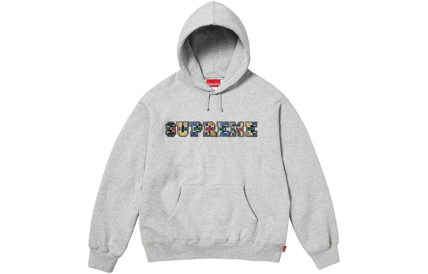 Мужской свитшот с капюшоном и кожаными вставками Collegiate Patchwork Supreme — фото 4