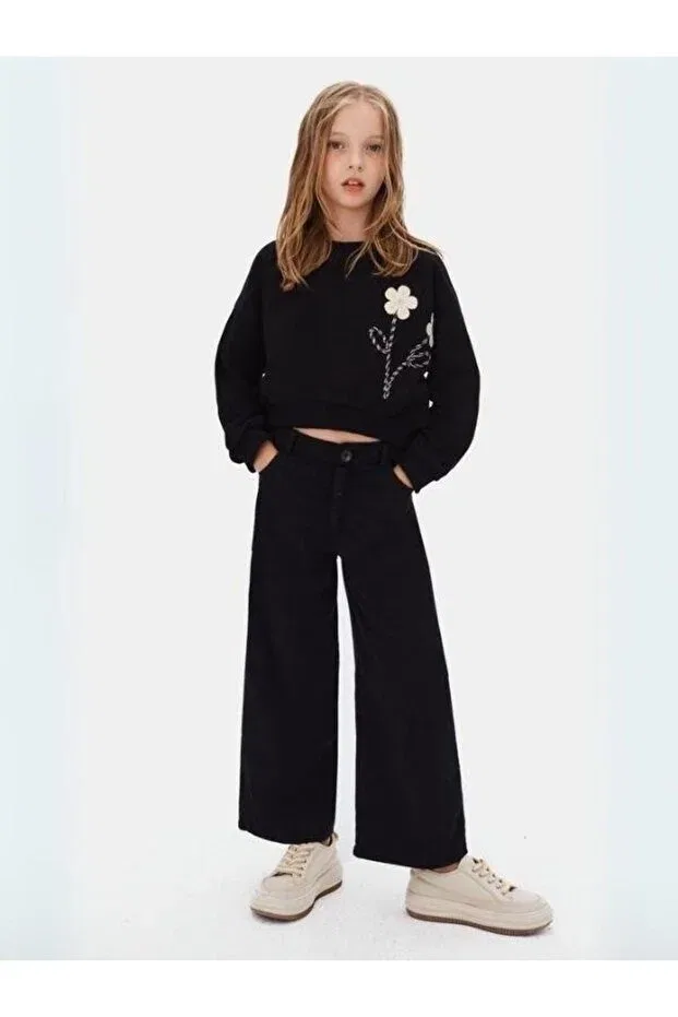 Детские свитшот для девочек хлопковый Zekids, Black — фото 2