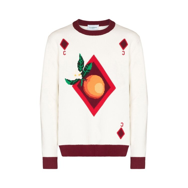 

Свитер Casablanca Orange Card Intarsia Sweater 'Off White', белый