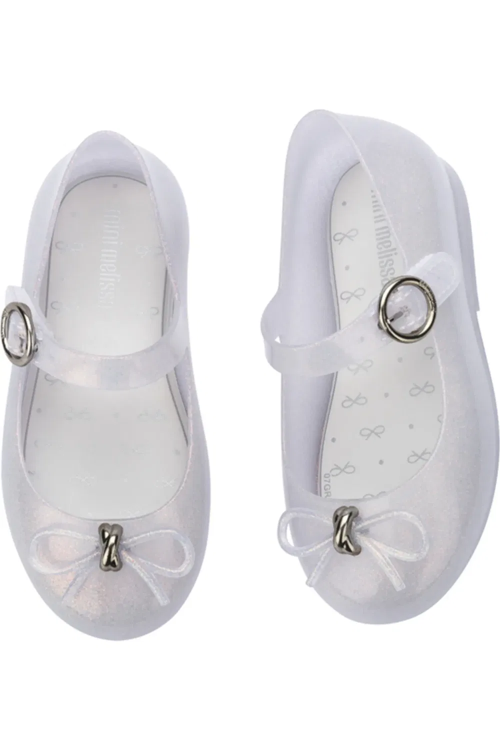 Детские туфельки Mary Jane с бантом Mini Melissa, Holographic Glass — фото 2