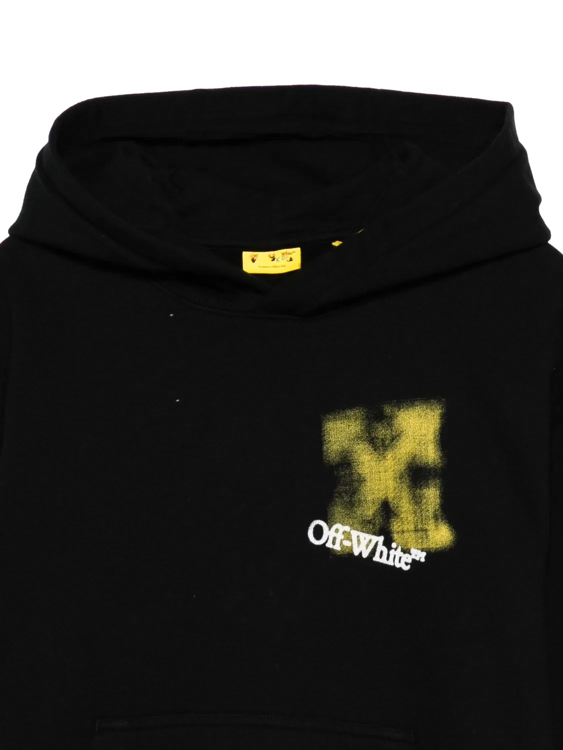 Толстовка с капюшоном Off-White с логотипом спрей, черный — фото 2