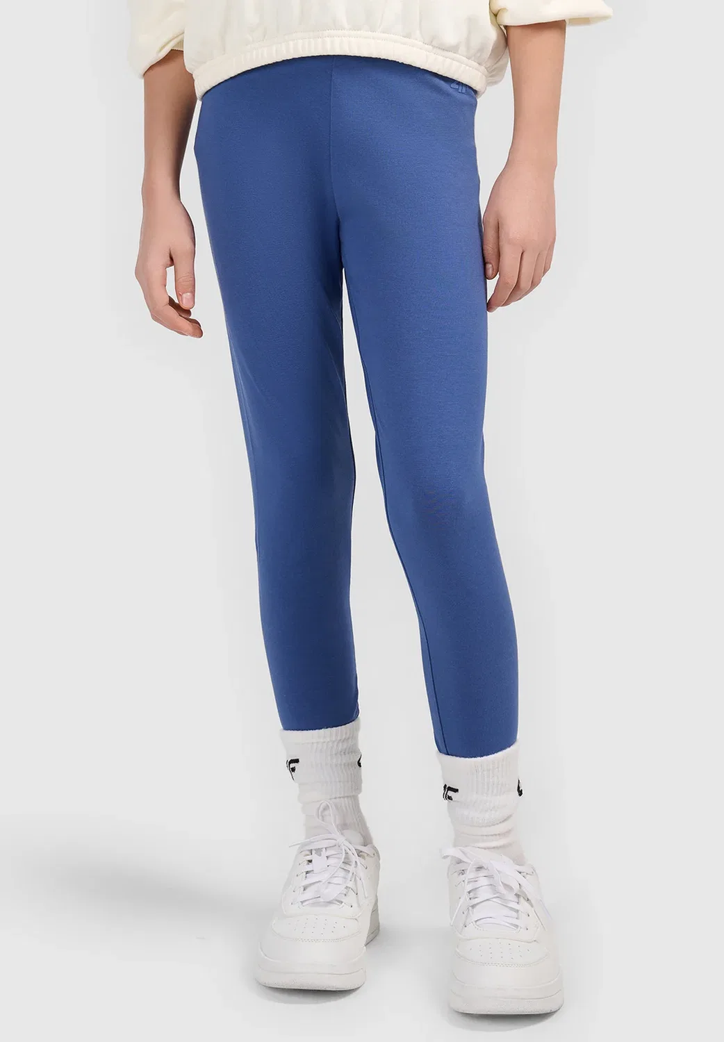 Legginsy dzianinowe dziewczęce - czarne 140 (9-10 лат) - леггинсы 4F, Navy — фото 2