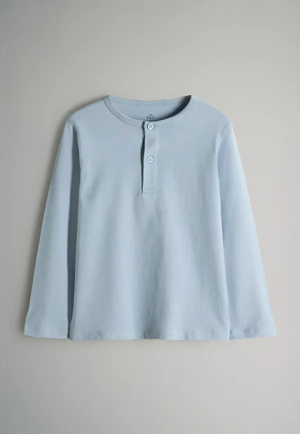 Комплект из 4 футболок с длинным рукавом Regular Fit Henley, The Set, navy, taupe, powder blue, stone, темно-синий/светло-голубой/коричневый — фото 2