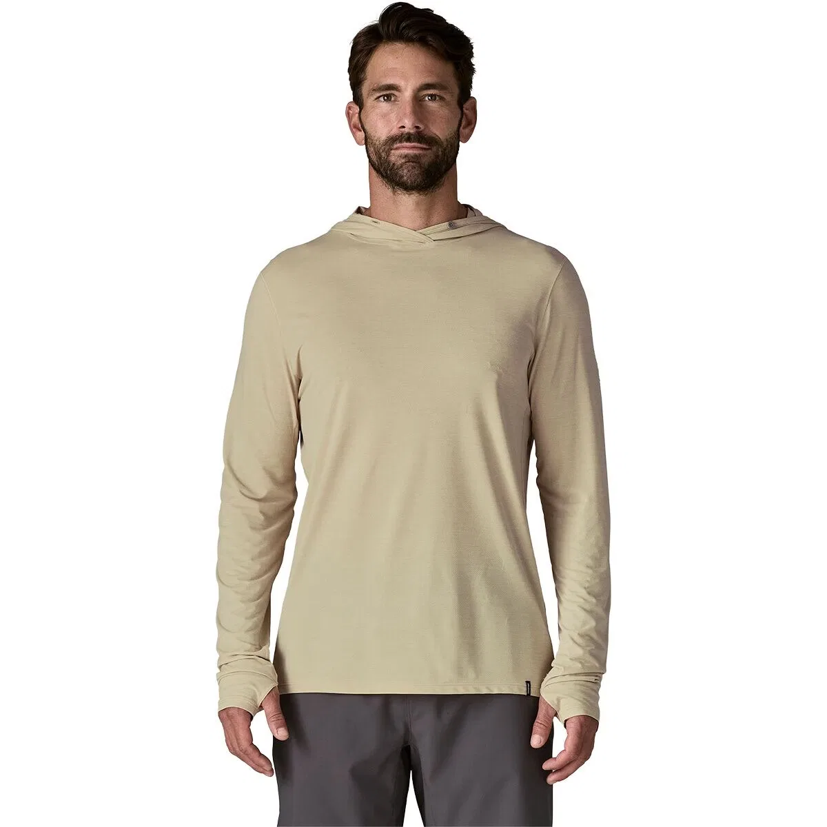 Мужская худи из переработанного полиэстера Capilene Cool Ultra Hoodie Patagonia, Pumice/Dyno White X-Dye
