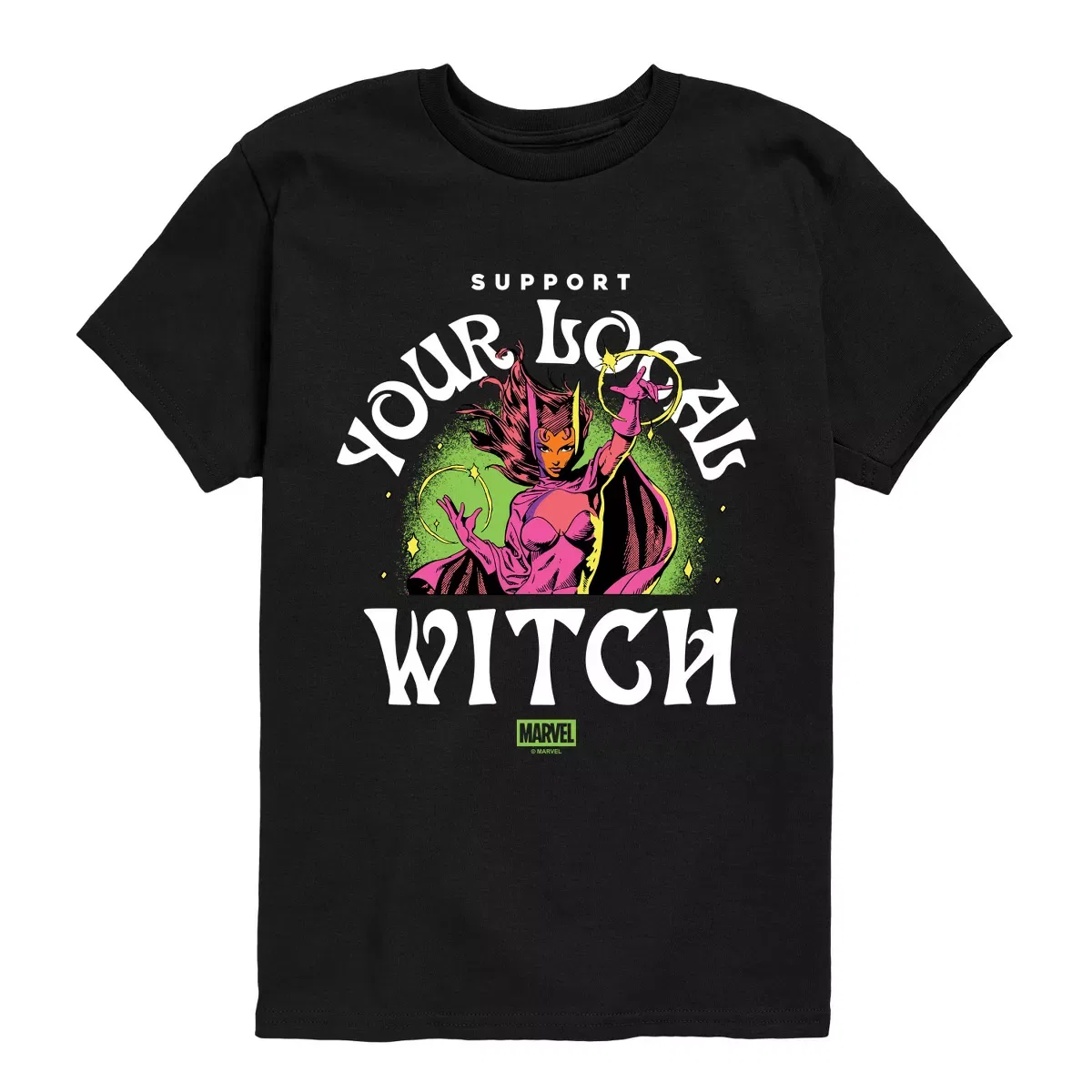 Детское футболка с принтом Support Local Witch Marvel, Black