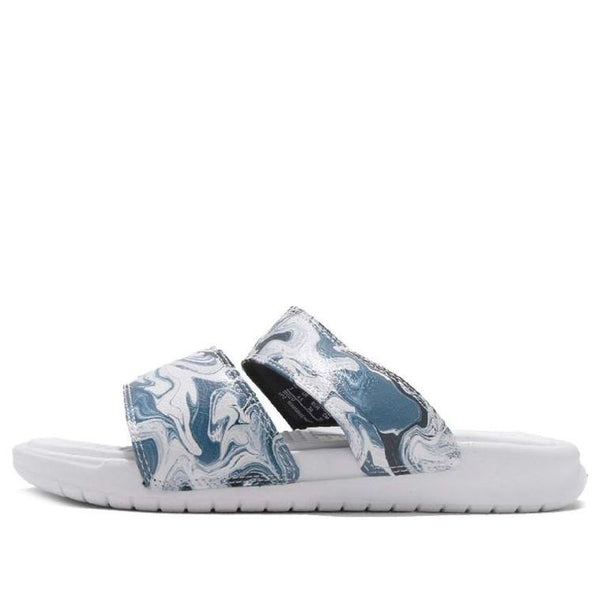 Тапочки benassi duo ultra slide 'white blue black' Nike, синий