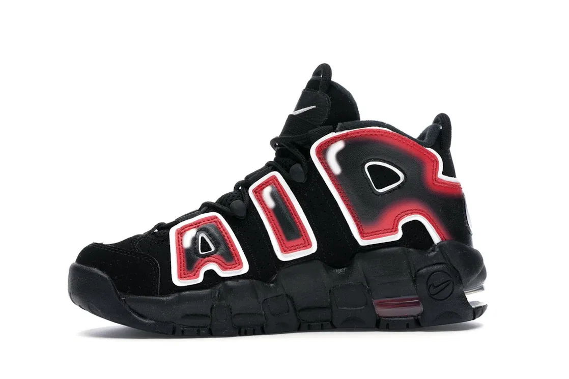 Детские кроссовки Lifestyle Nike Air More Uptempo Nike, Black/White-Laser Crimson — фото 3