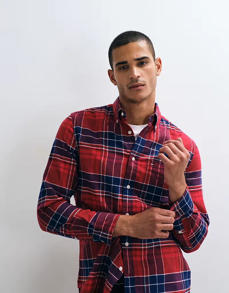 Фланелевая рубашка Tommy Hilfiger в красную клетку — фото 4