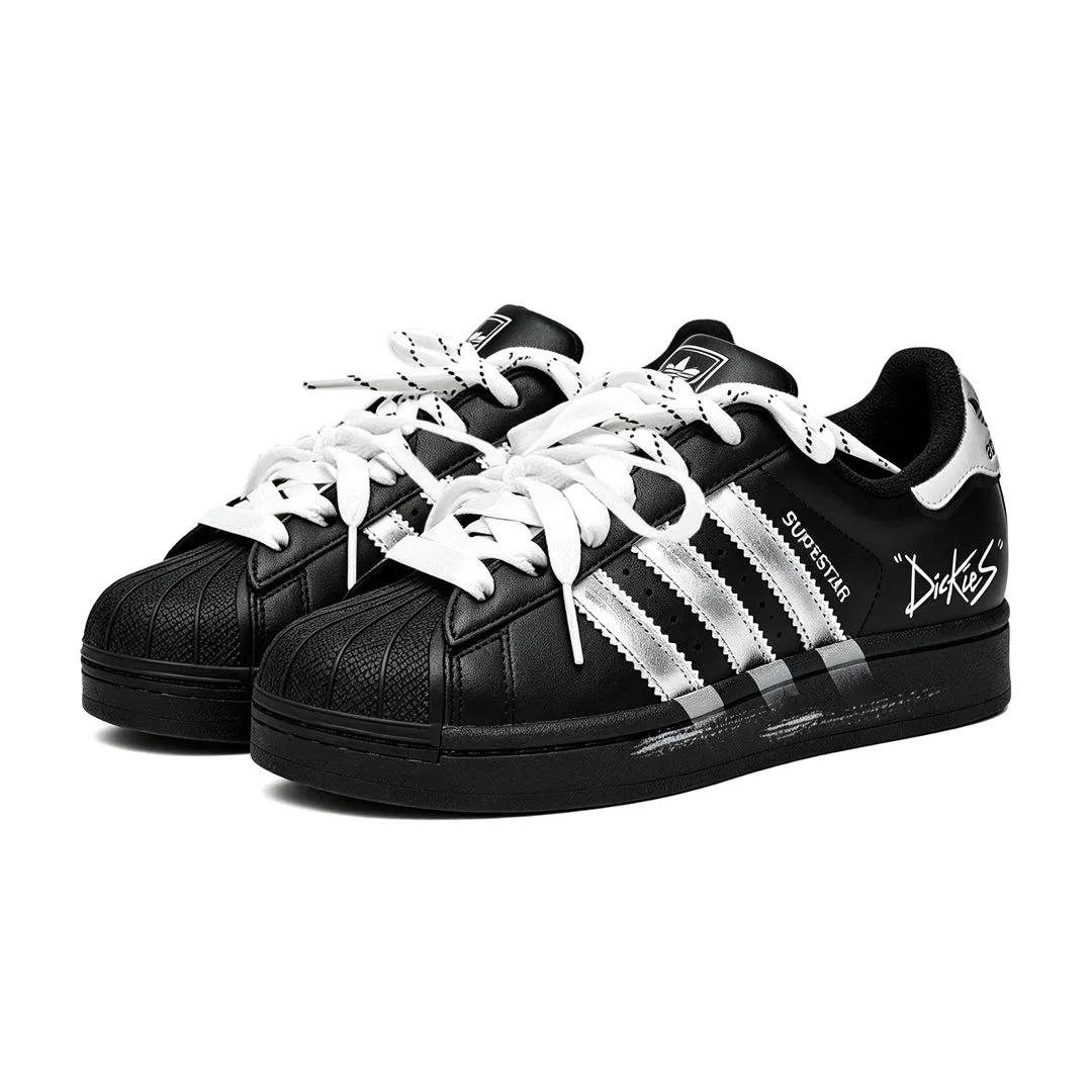 Детские кроссовки для скейтбординга с принтом Adidas Originals Superstar, Black Silver — фото 4