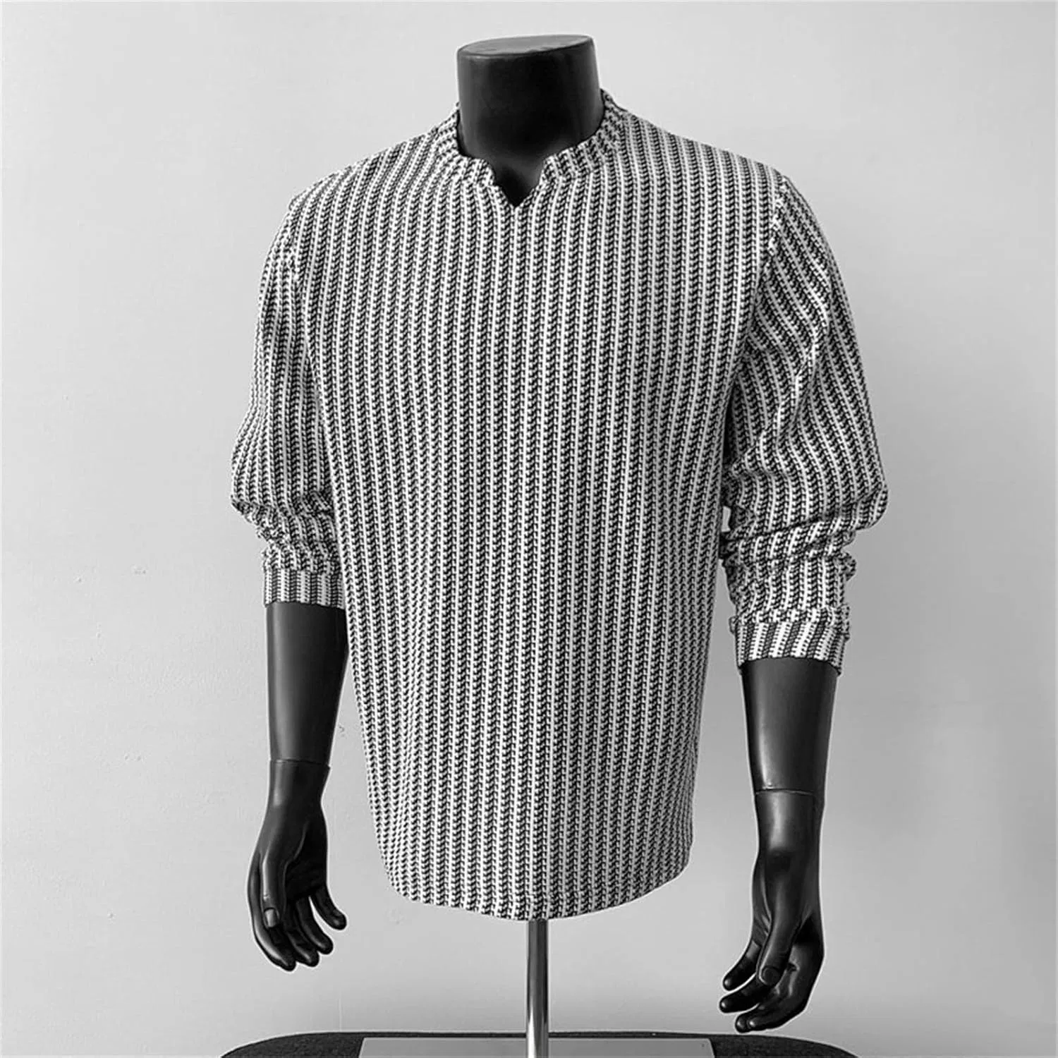 Мужская длинная футболка с ребристой текстурой, White — фото 3