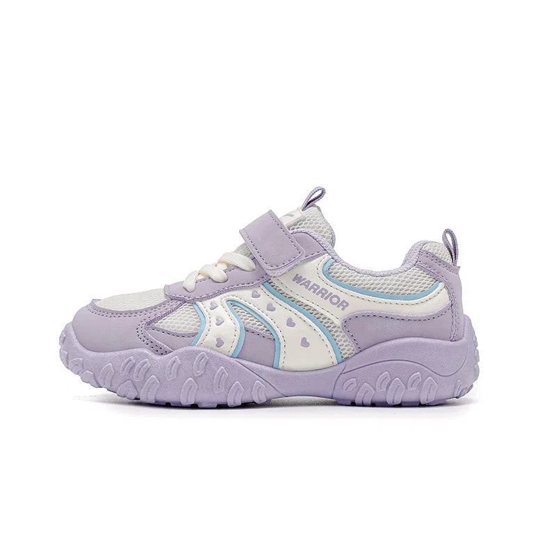 Детские повседневные кроссовки из синтетической кожи Beige Purple WARRIOR