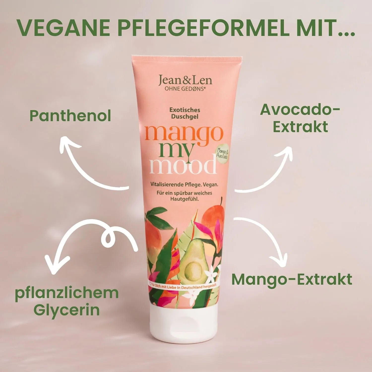 Гель для душа Shower Gel Mango & Avocado Jean & Len, 250 мл — фото 2