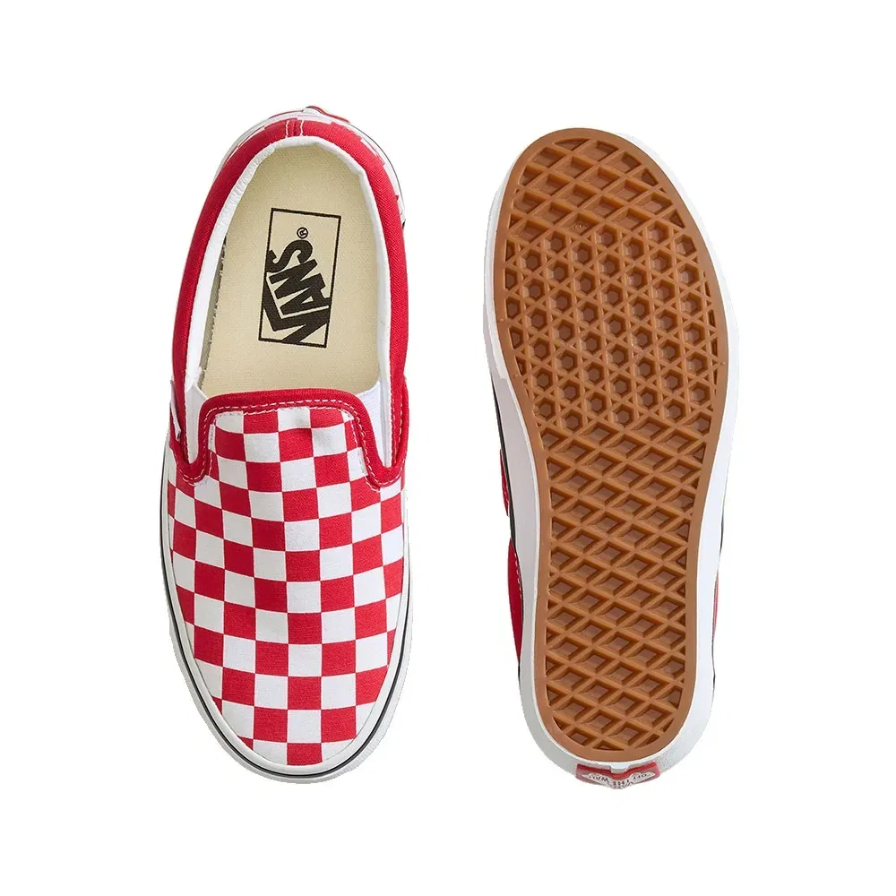 Детские кеды для девочек с принтом Vans Classic Slip-On, Red — фото 4