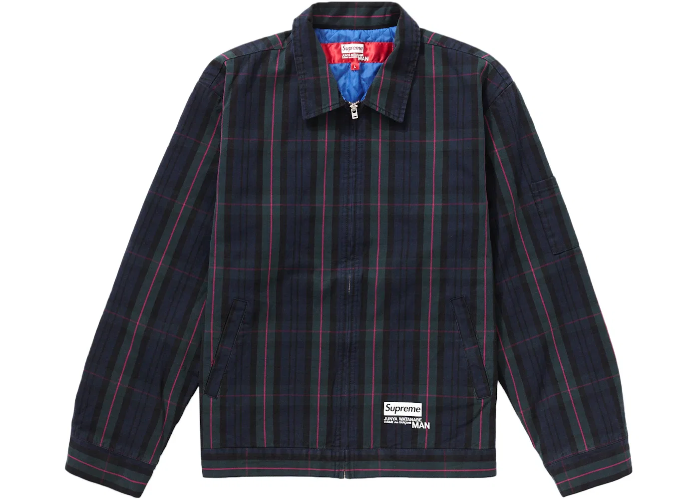 Мужская куртка с принтом JUNYA WATANABE CDG MAN Supreme, Navy Plaid — фото 3