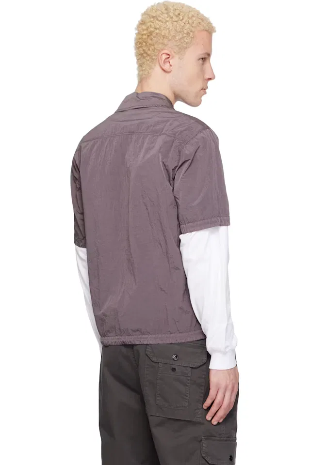 Фиолетовая нейлоновая металлическая рубашка Econyl 1200028 Stone Island — фото 3